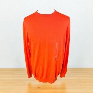 Piombo NWT Size XL Mens Cotton Bright Orange Crewneck Sweater